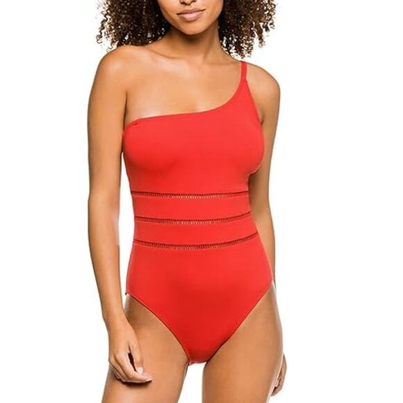 Bleu Rod Beattie One Shoulder Mio Swimsuit Ginger Orange MSRP $119 | Size 8 New - Picture 1 of 15